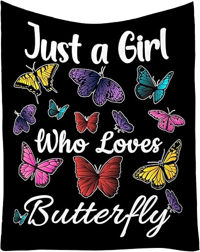 Manta de mariposa para regalo, manta de franela polar de 40 x 50 pulgadas para niñas y niños, manta suave y cálida para sofá, cama, sofá de viaje
