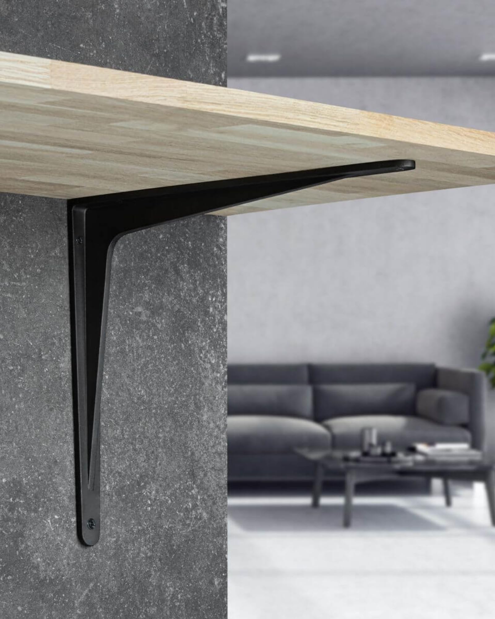 Gedotec Schwerlastkonsole Alu Regal-Konsole | SPARTA | Tiefe: 290 mm | 6 Stück Regalhalterung aus Aluminium Schwarz matt | Tragkraft 240 kg für Wandregale | Regalträger rostfrei | Wand-Winkel