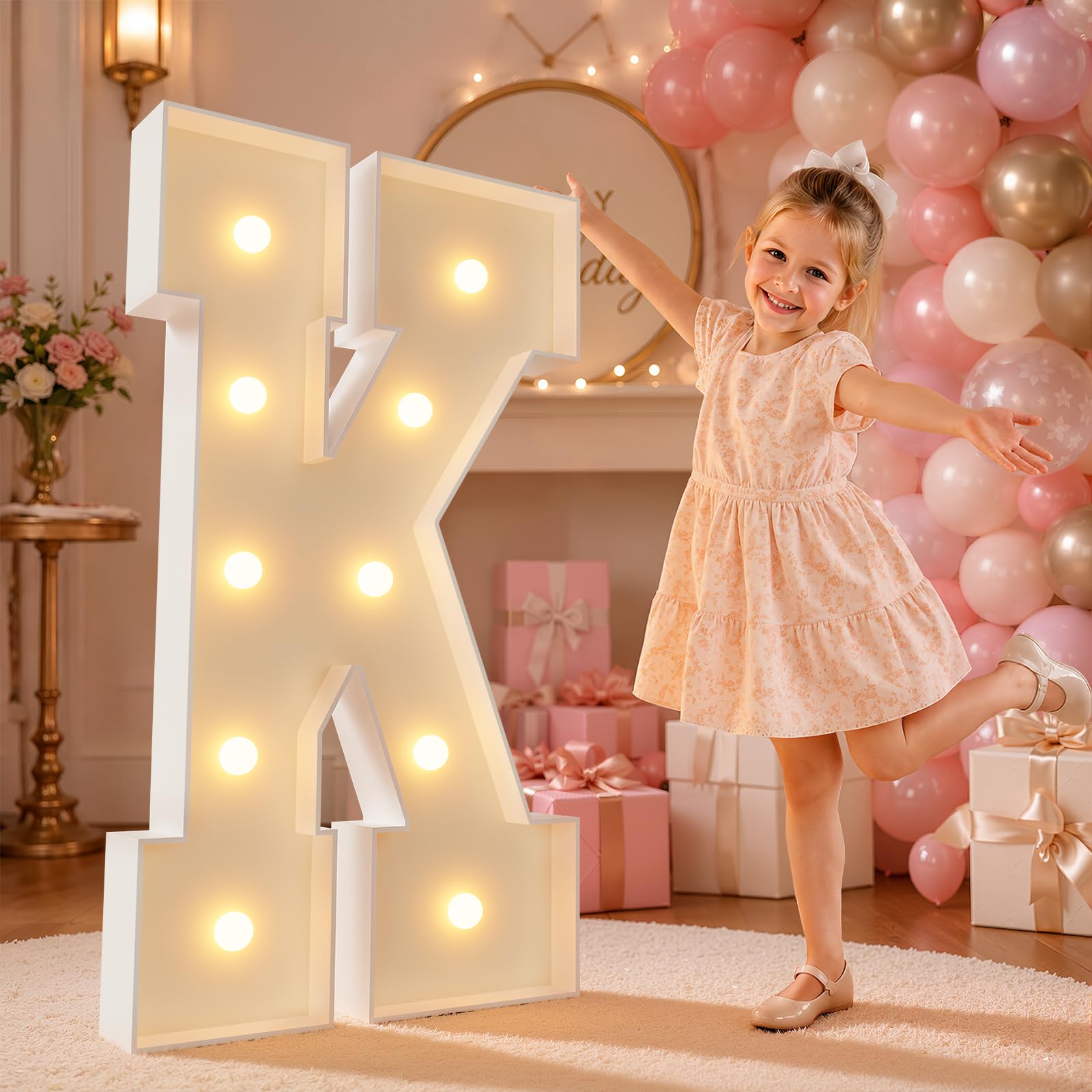 View 1 of [SOLD FOR PARTS] imprsv 4FT Marquee Letter K Light Up Decor