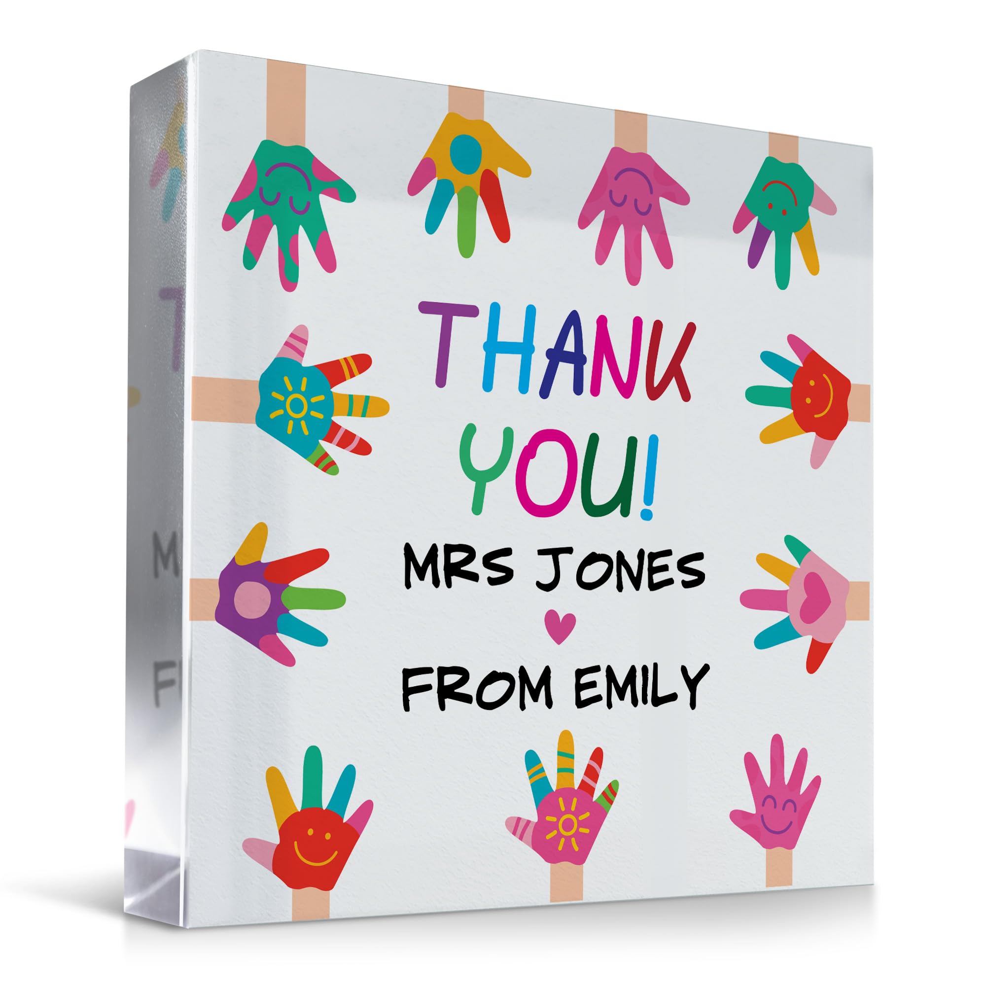 Red Ocean Personalised Teacher Gift, Teacher Acrylic Block, THANK YOU Teacher End Of Term Gift, Teacher Appreciation, Best Teacher Teaching Assistant Gift, Leaving Present Keepsake