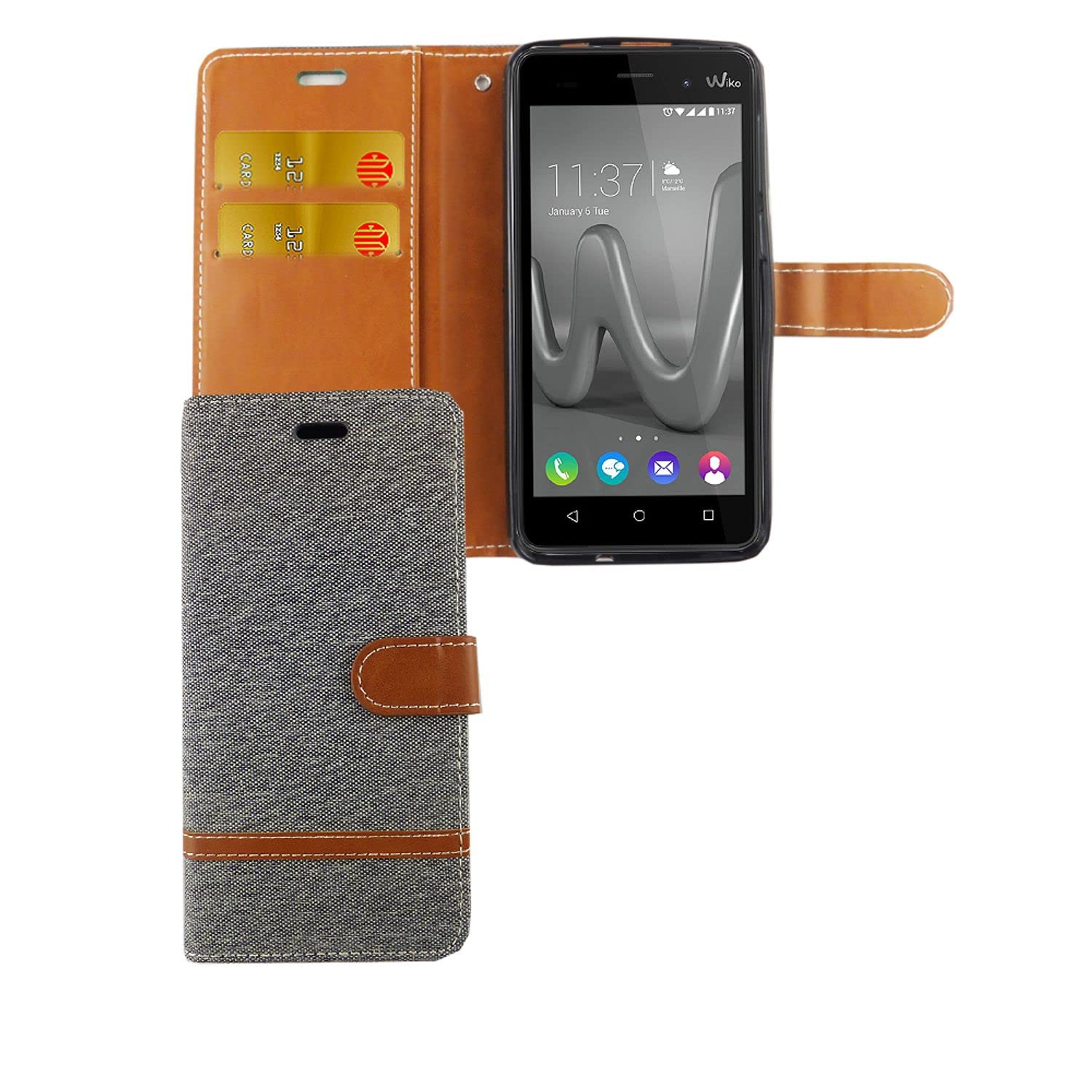König Design - Custodia con aletta e scomparti per carte di credito