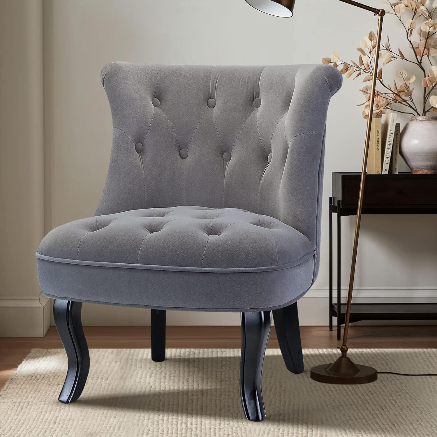 FABRICATION HAUS Dining Chair Plain Dressing Vanity Chair Kitchen Upholstered Accent Chair with