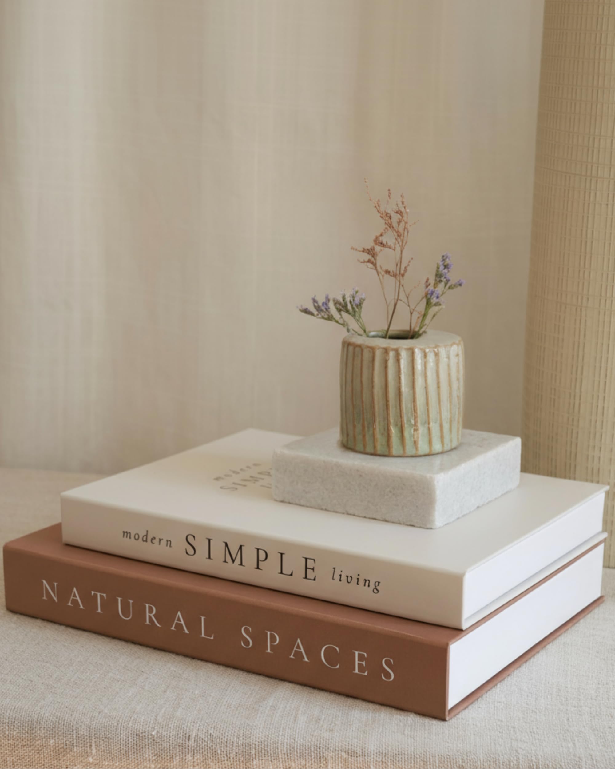 Beautiful Decorative Books - Set of 2 Boxes Enhance Your Coffee Table Bookshelf or Mantel Shelf Decor -