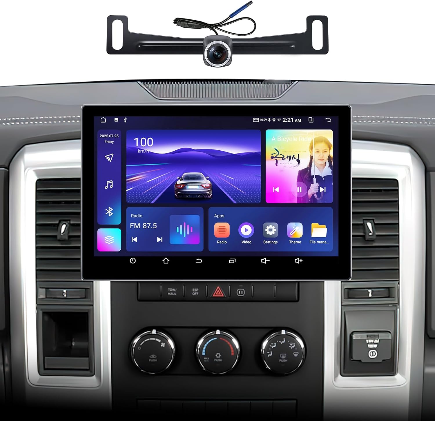 11.5 inch (4G+64G) Android Car Radio Stereo for Dodge Ram 1500 2500 3500 2009-2012 with Carplay Android Auto GPS Navigation 5G WiFi Bluetooth Head Unit Replacement