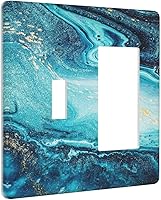 Vista 238 de Placa de pared de tortugas marinas, hierba oceánica, medusas, peces y algas marinas, placa de pared de doble palanca, cubierta de interruptor de luz