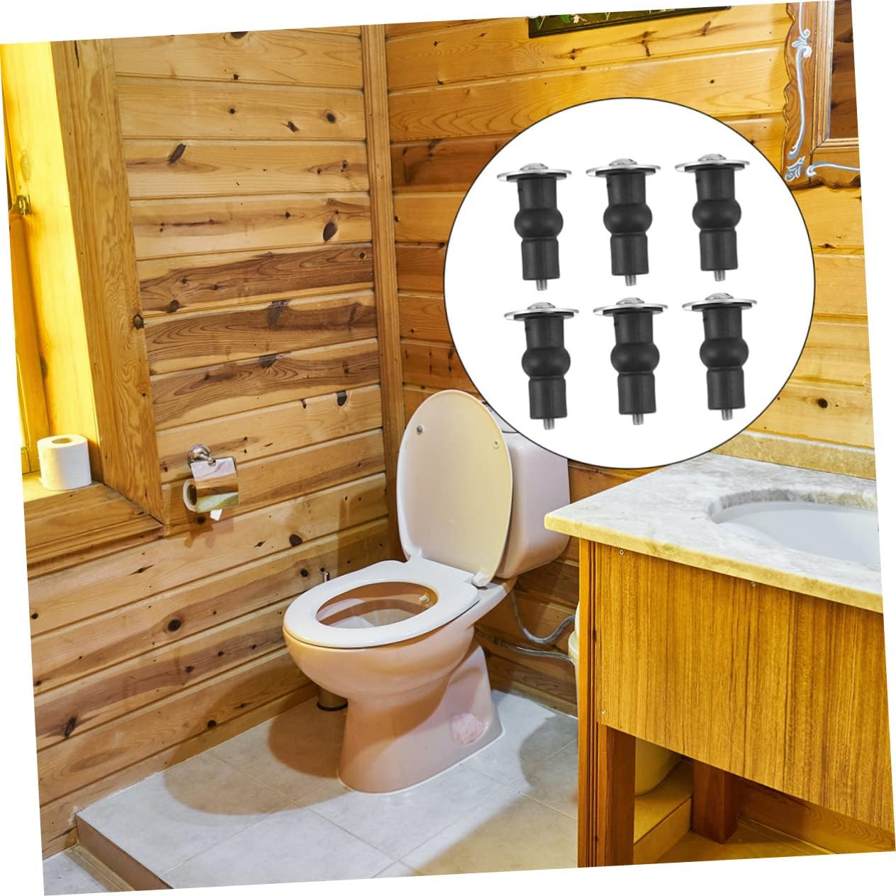 Bulloni for viti di ancoraggio in acciaio inossidabile Manicotto di espansione Vite for WC Sedili for WC Cerniere in acciaio inossidabile Bulloni in acciaio inossidabile 6 pezzi Viti di fissaggio for