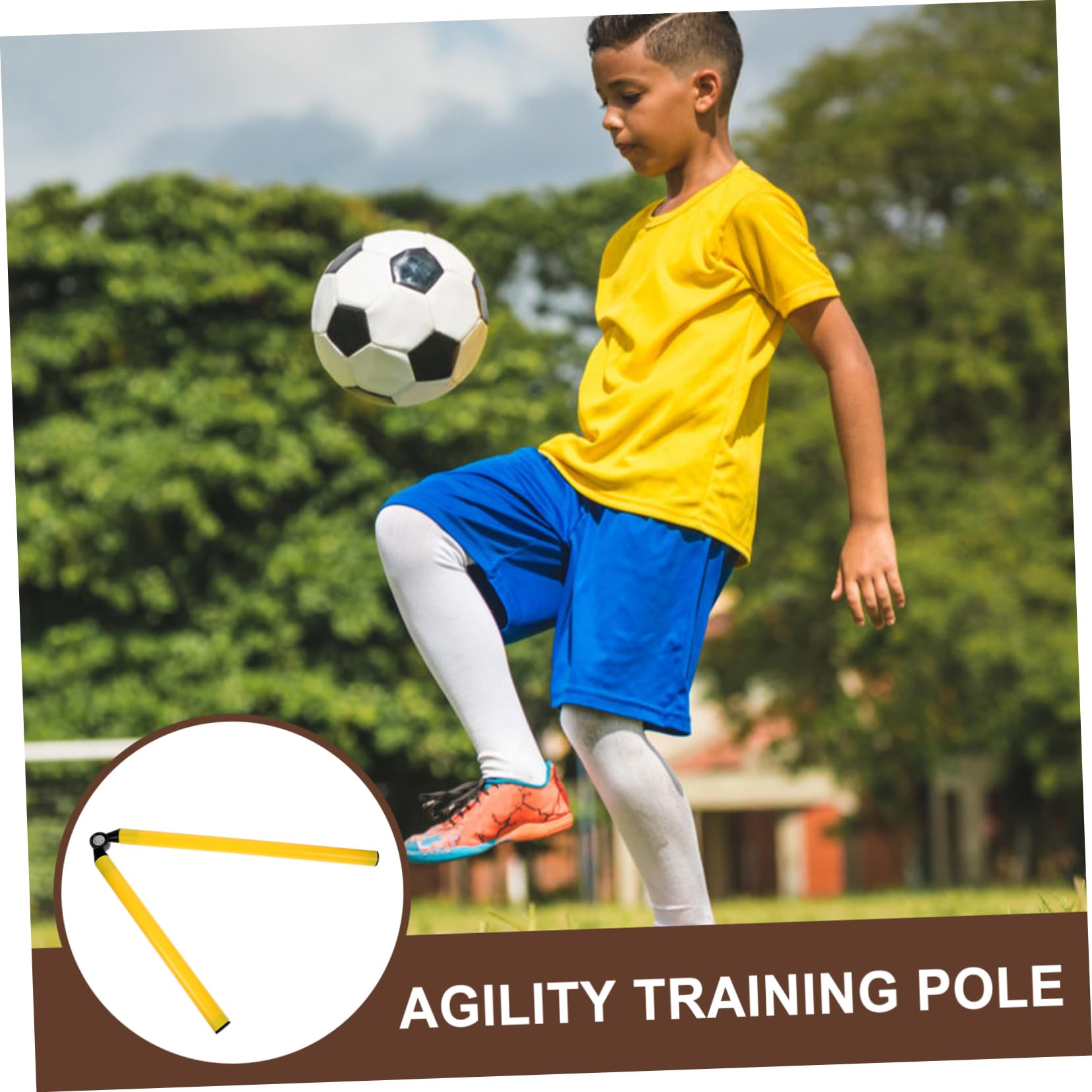 Poste de Entrenamiento Rugby glop Game Football balón de fútbol Agilidad Postes de Futbol Poste de Vallas de fútbol Material de Futbol para Entrenar Abdominales Yellow