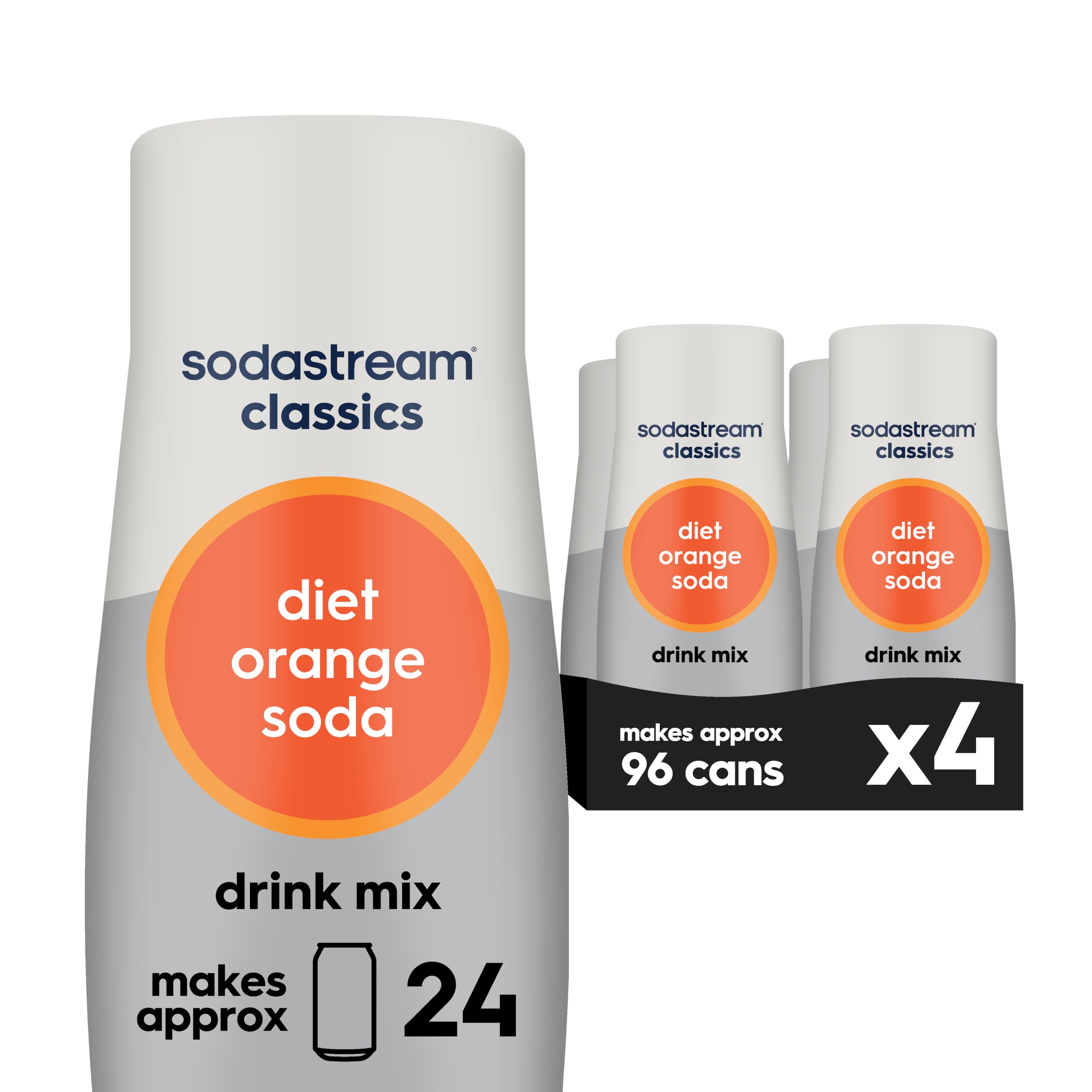 SodaStream Sparkling Drink, Diet Orange, 14.8 Fl Oz (Pack of 4)