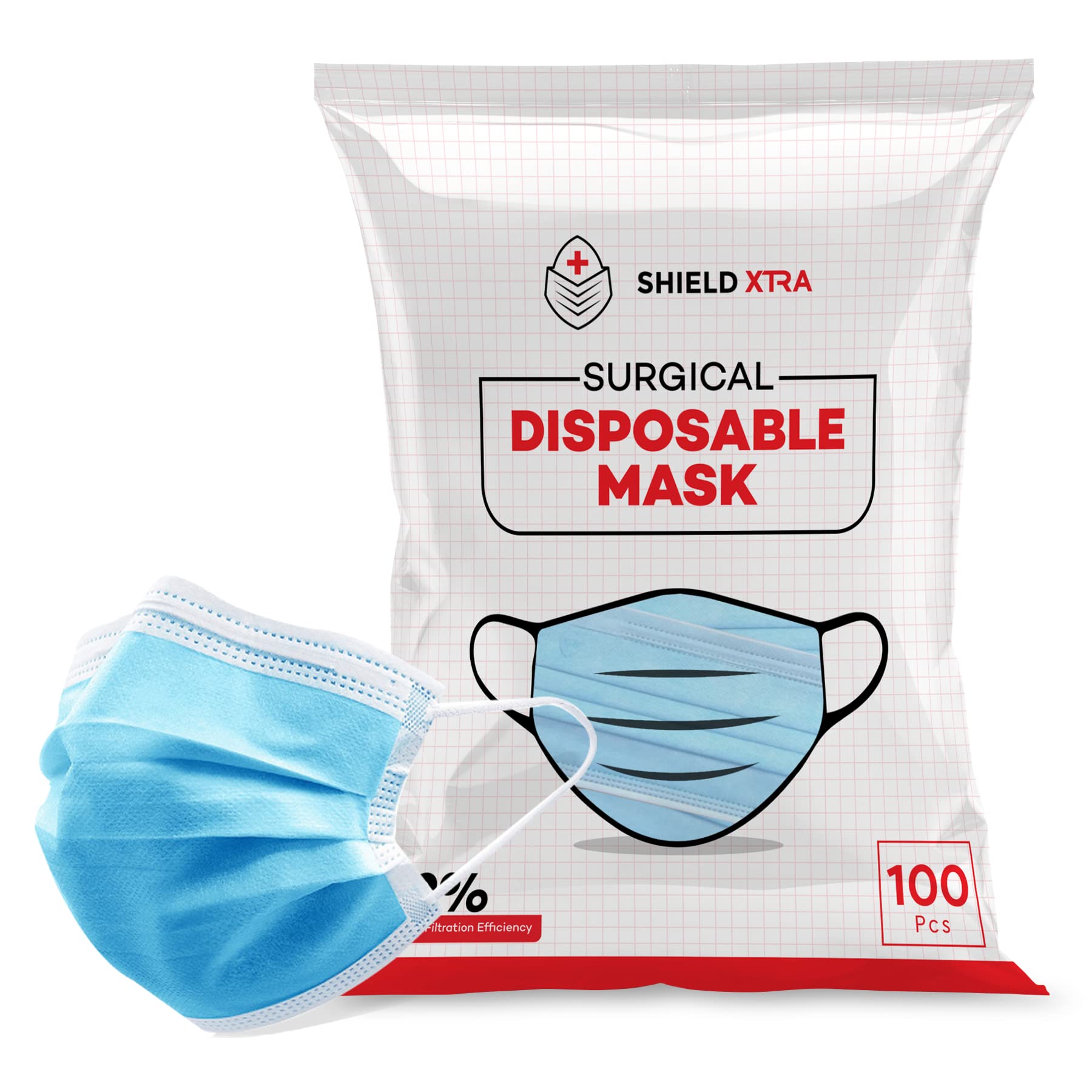 3 Ply -Surgical Face Mask Pouch with built in Nose Pin,Certified by BFE>99% and PFE > 95%, SITRA, DRDO, ISO and CE (Pack of 50, Blue)-image-36