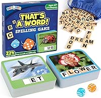 BenBen Spelling Games for Kids 4-8: 224 Phonics Flashcards, 208 Wood Letter Tiles, 1-4 Players, Preschool Educational Toy