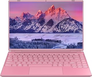 Ruzava/Aocwei 14" Laptop 8GB DDR4 256GB SSD Newest CPU N5095 (Up to 2.9Ghz) 4-Core Win 11 PC with Cooling Fan 1920 * 1200 FHD Screen Dual WiFi Support 1TB SSD Expand for Game Work Study-Pink