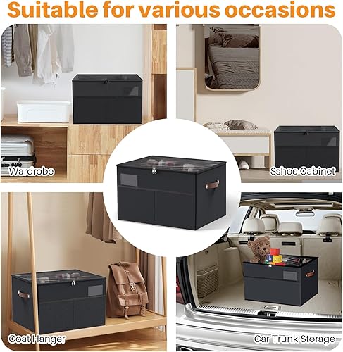 Miniatura 7 de MIFXIN Organizador de zapatos para armario, 16 pares de cajas grandes para zapatos, contenedor de almacenamiento de zapatos con cubierta