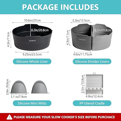 Miniatura 2 de Forro para crockpot, revestimiento de silicona reutilizable para crockpot, inserto divisor de olla Crockpot, separadores de silicona para olla de