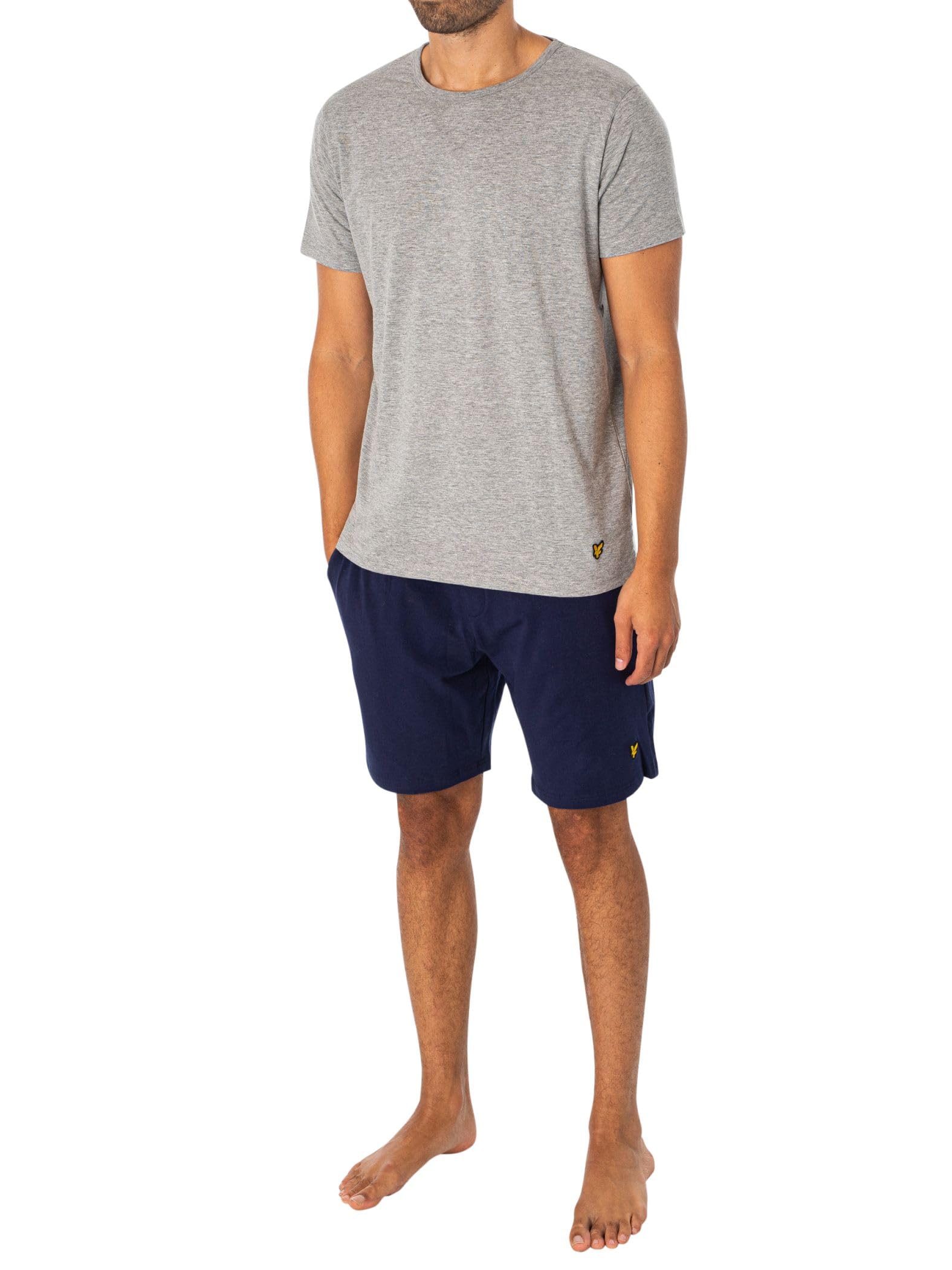 Lyle & Scott Mens Jersey Pyjama Set Grey/Peacoat XL