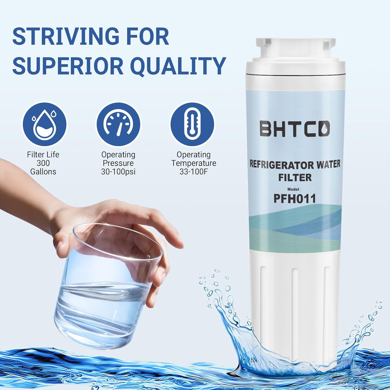 Water Filter for Whirlpool WRX735SDHZ00/01/02/03, WRF555SDFZ00/01/02/03/04/05/07/08/09, WRF535SWHZ00/01/02/03/04, WRX735SDBM00/02/03/04, WRF535SWHV00/01/02, WRF555SDHV00/01/02 Refrigerators.