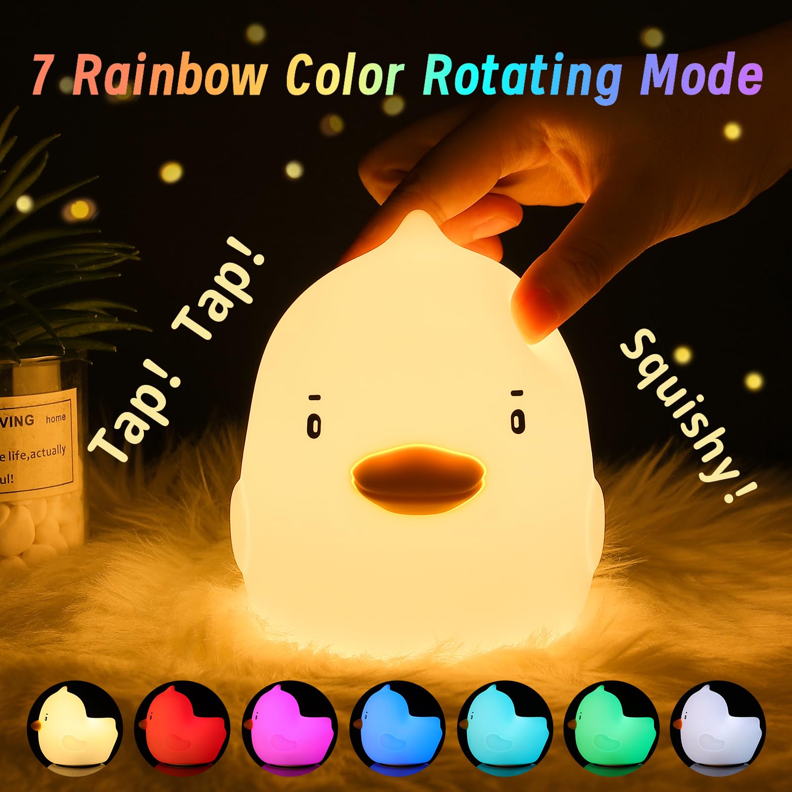 Tremdwoto lampada gatto Luce notturna per bambini, 7 Colore Lampada da notte per gatti Luce notturna a batteria per camera dei bambini,Regali per ragazzi e ragazze(cute cat