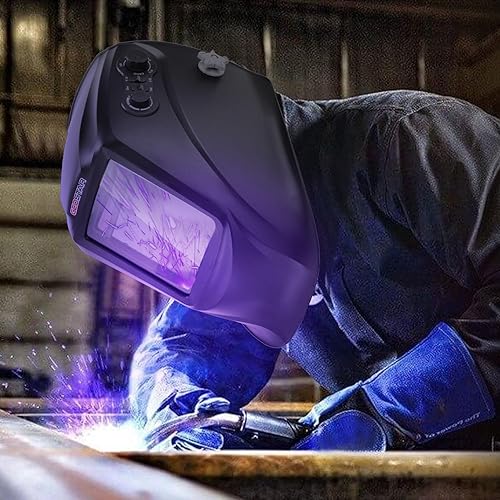Miniatura 7 de GEOSTAR Casco de soldadura de oscurecimiento automático de 3.94 x 3.46 pulgadas, visión grande, 4 sensores de arco, capucha de soldadura con 4