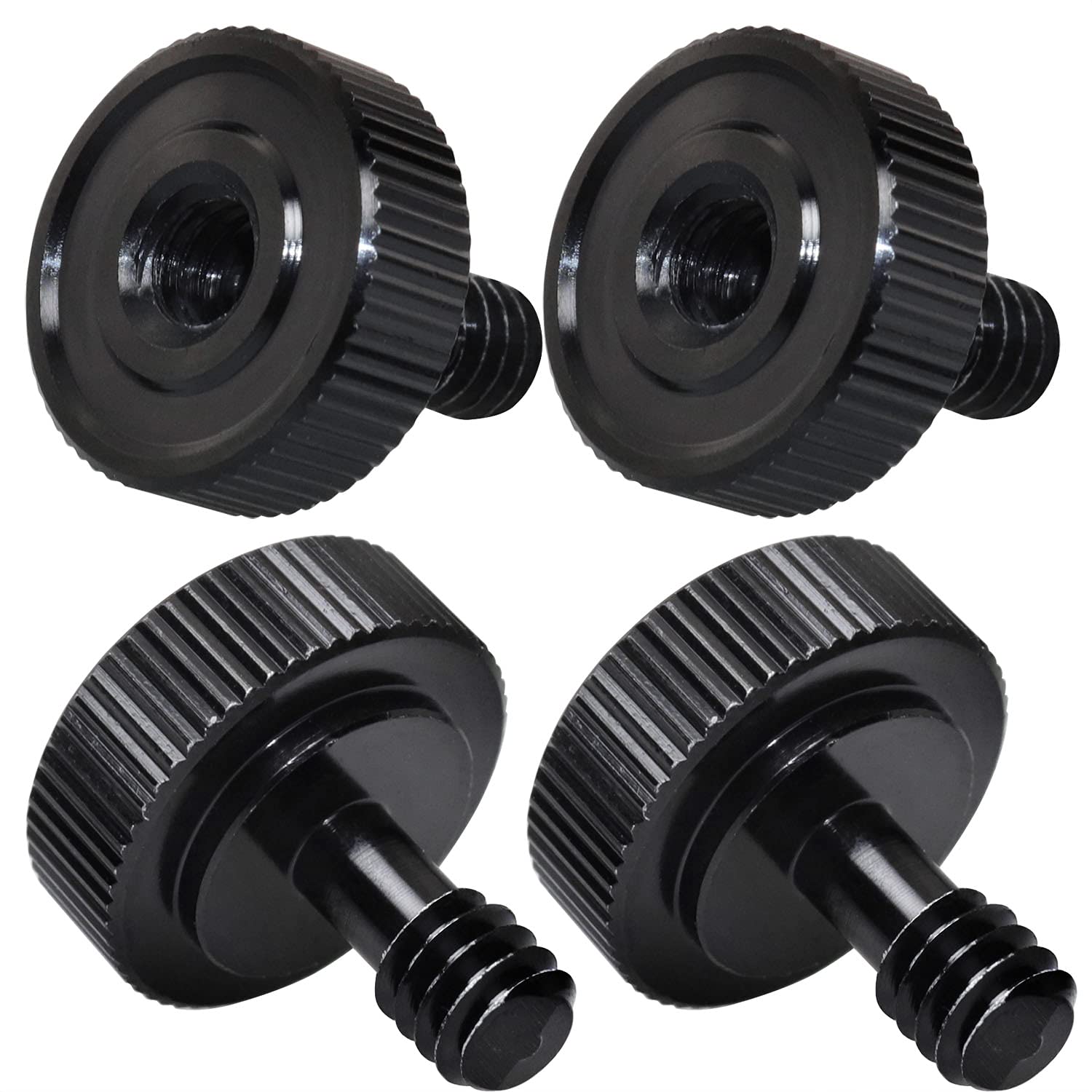 Sponsored Ad - 4Pcs Camera Quick Release Thumb Screw Tripod L Type Screw 1/4 Male to 1/4 Female Thread Adapter for Camera Flash Bracket Mounting Plate,Black