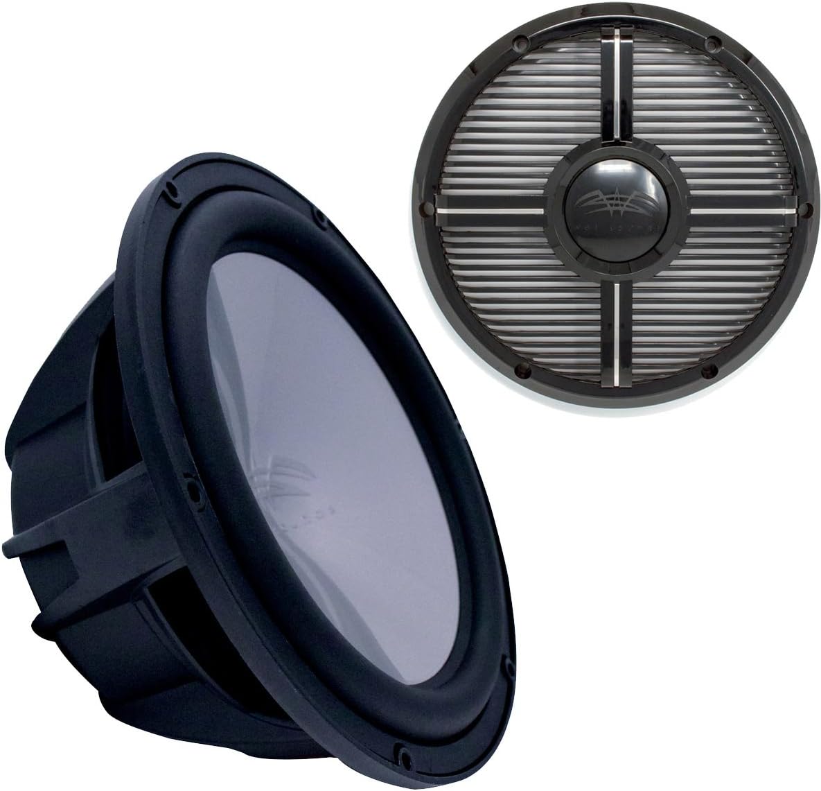Wet Sounds Revo 12" Subwoofer & Grill - Black Subwoofer & Black Closed Face XW Grill - 2 Ohm