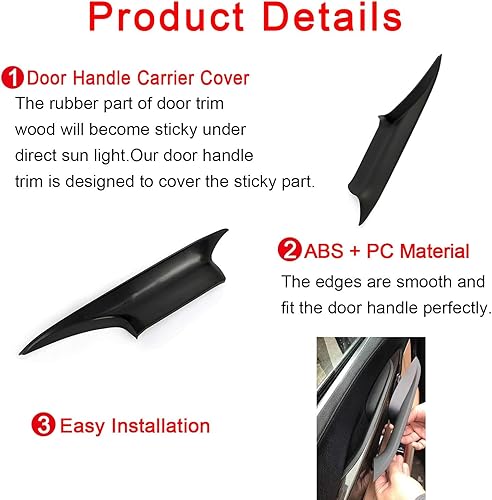 Miniatura 5 de Reemplazo de la cubierta de la manija de la puerta para BMW Serie 7 730 740 750 760 F01 F02 2008-2014, compatible con la parte delantera izquierda y