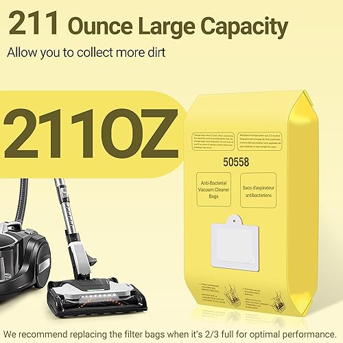 Miniatura 6 de 50558 Bolsas de vacío de repuesto para recipiente Kenmore tipo CQ 5055, 50555, 50557, 50558 y Panasonic tipo C-5, C-18, 200 Series, 400 Series, 600