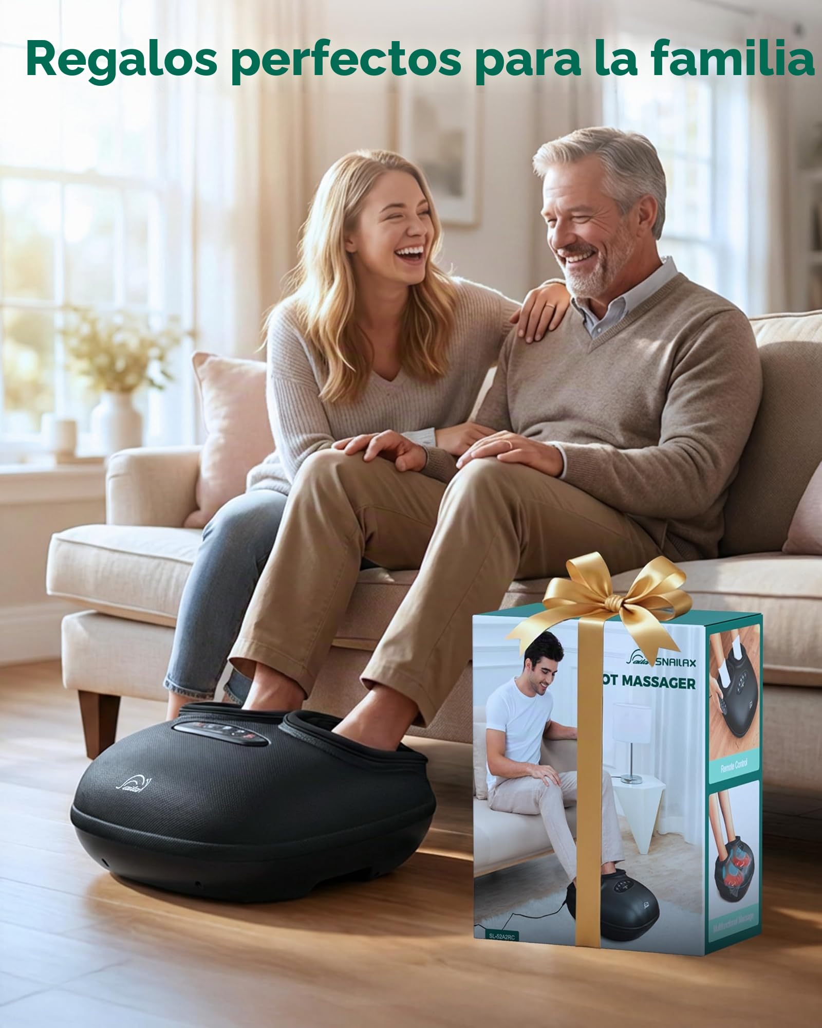 Masajeador de pies Snailax Shiatsu con calor, masajeador de pies con amasamiento profundo y mando a distancia, compresión, vibración, regalo para hombres y mujeres