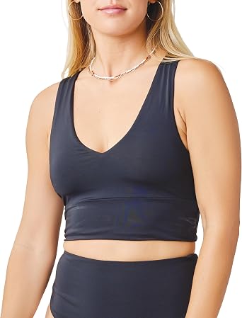 Carve Designs Tofino Longline Bikini Top for Women - V-Neck, Recycled Fabric, Swim Tank Top with Removable Chest Pads