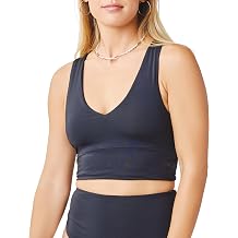 Carve Designs Tofino Longline Bikini Top for Women - V-Neck, Recycled Fabric, Swim Tank Top with Removable Chest Pads Black