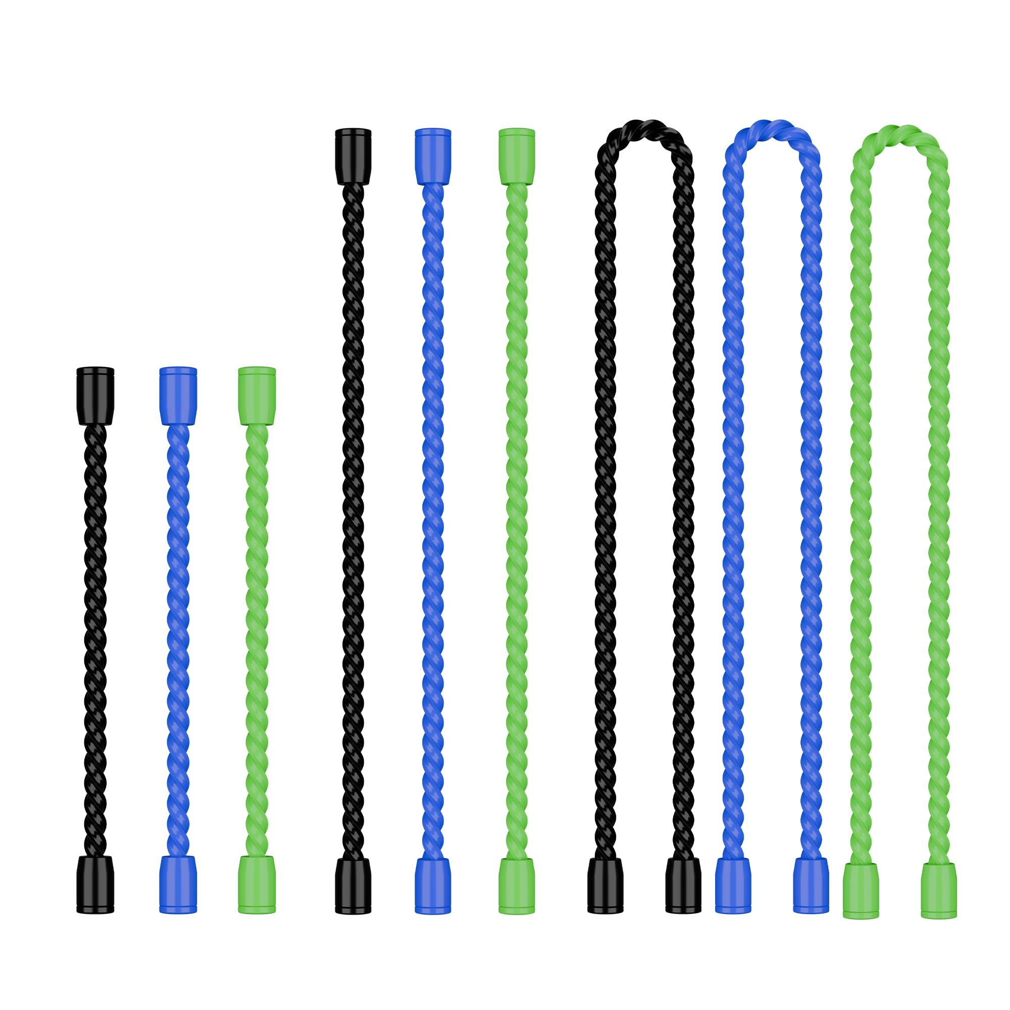 9PCS 4/6/12 Inch Silicone Cable Ties, Reusable Rubber Twist Ties Set