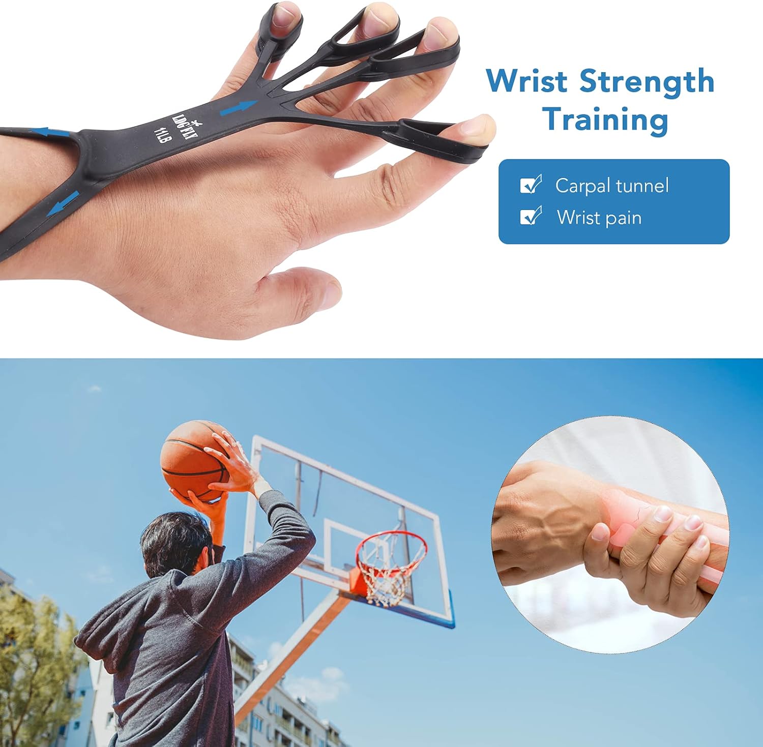 Hand Grip Strengthener - Upgraded Finger Stretcher and Finger Exerciser - Professional Finger Expander and Grip Strength Trainer for Hand Therapy, Arthritis, Carpal Tunnel, Rock Climbing and Guitar : Sports & Outdoors