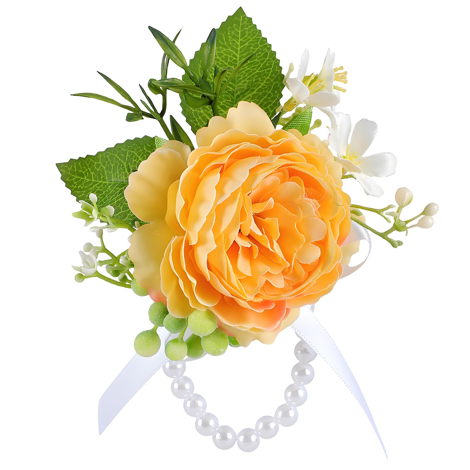 Qusinfc Boutonniere Artificial Rose Boutonniere Wrist Corsage for Bridesmaids Groomsmen Wedding Ceremony Birthday Proms Wedding Bridegroom