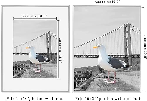 Vista 157 de Frametory - Colección de marcos de metal para fotos, marco de aluminio para fotos con alfombrilla de color marfil y cristal real Dorado