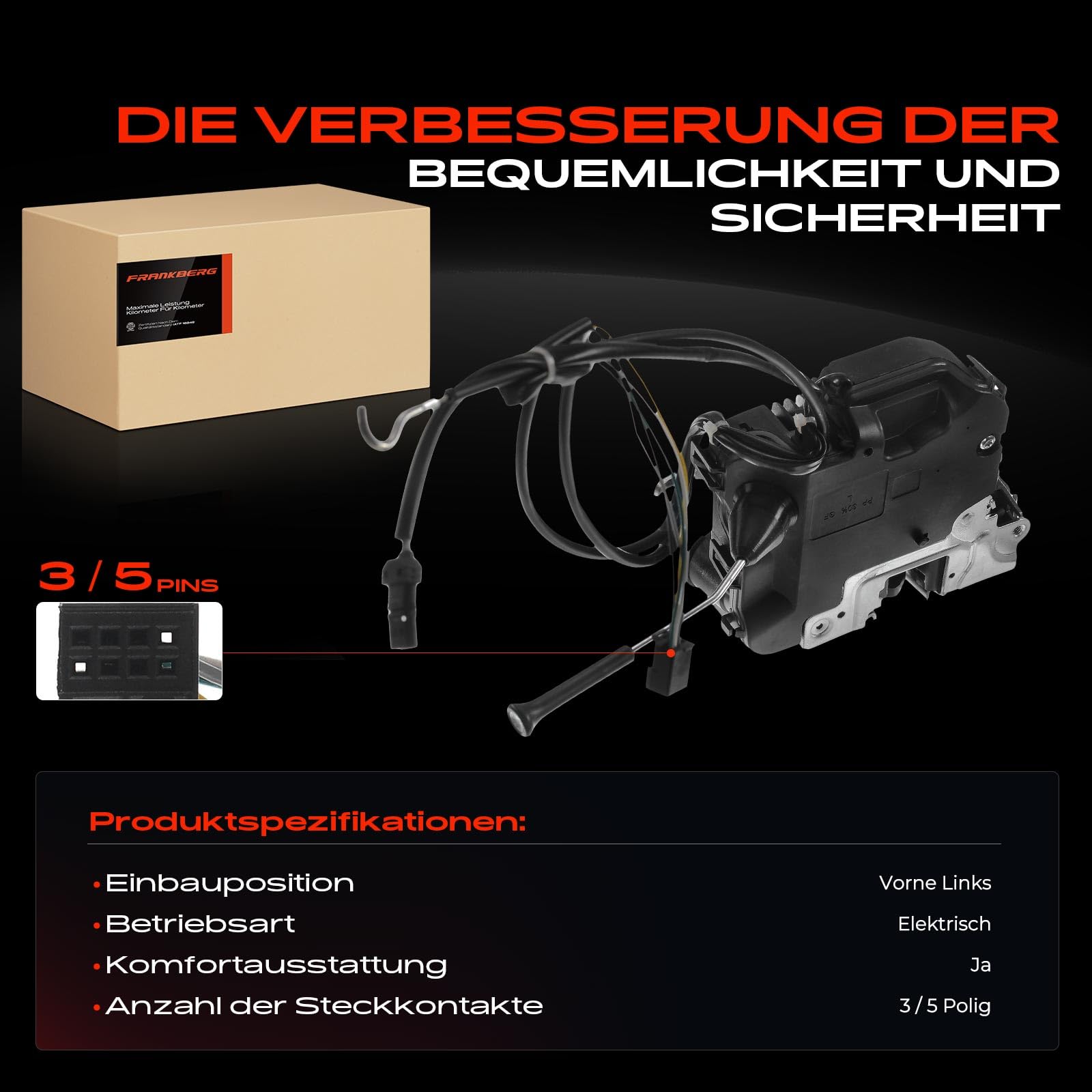 Serratura Porta Attuatore Anteriore Sinistra Per Mercedes W211 E-Class 2002-2008 - Frankberg - Foto 5