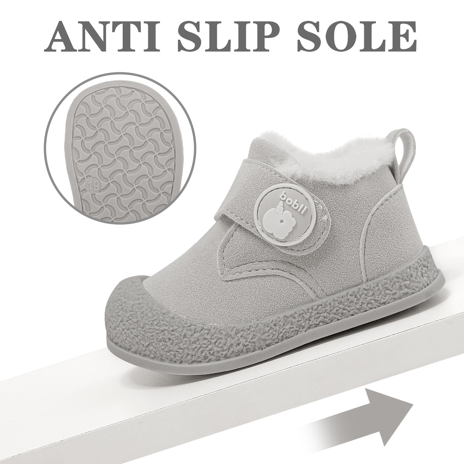 MASOCIO Botas Bebé Niño Niña Invierno Plush Calentar Patucos Antideslizante Talla 18-24 EU