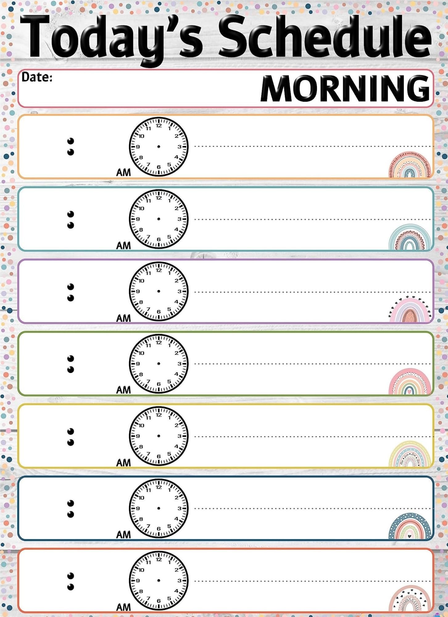 KCDFDVJFBM Daily Schedule Classroom Posters - Visual Routine Charts for - Laminated Teacher Supplies for Preschool, Kindergarten, Elementary, Homeschool, Daycare(Framed,16x24inch(40x60cm))