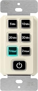 TOPGREENER 2-Hour Neutral Countdown Timer Switch for Fans, Light Almond