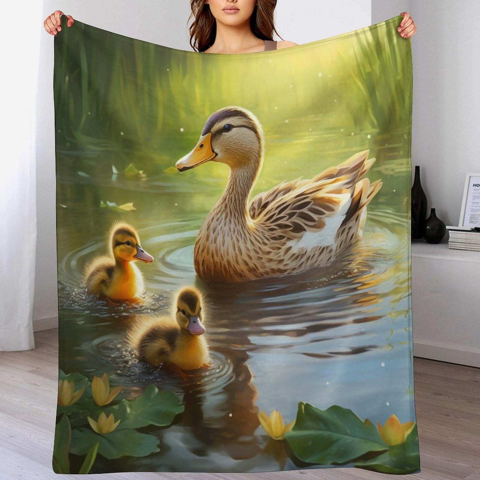 Couverture polaire canard plaid flanelle chaud doux jeté de canapé lit