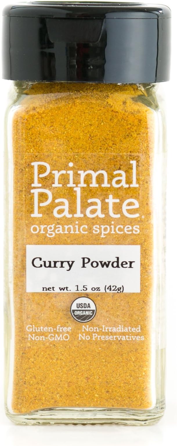 Primal Palate Organic Spices Curry Powder, Certified Organic, 1.5 oz Bottle
