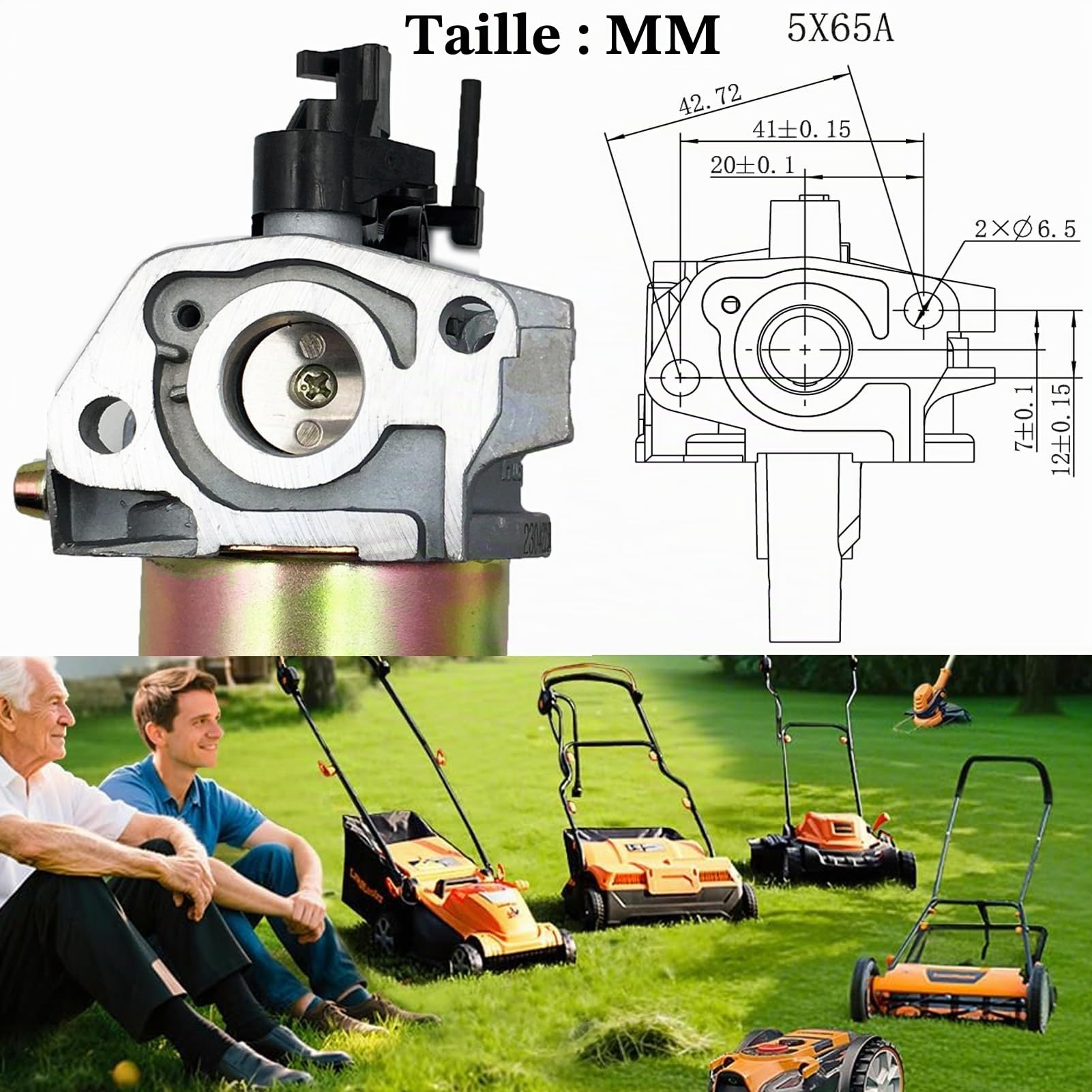 Huayi Carburateur de rechange compatible avec tondeuse Craftsman M270 modèle CMXGMAM1125504 12AGA2MP793