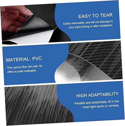 Miniatura 9 de USHOBE 3 Sheets Carbon Fiber Sticker Window Sticker para Autos Body Protective Film 6d PVC