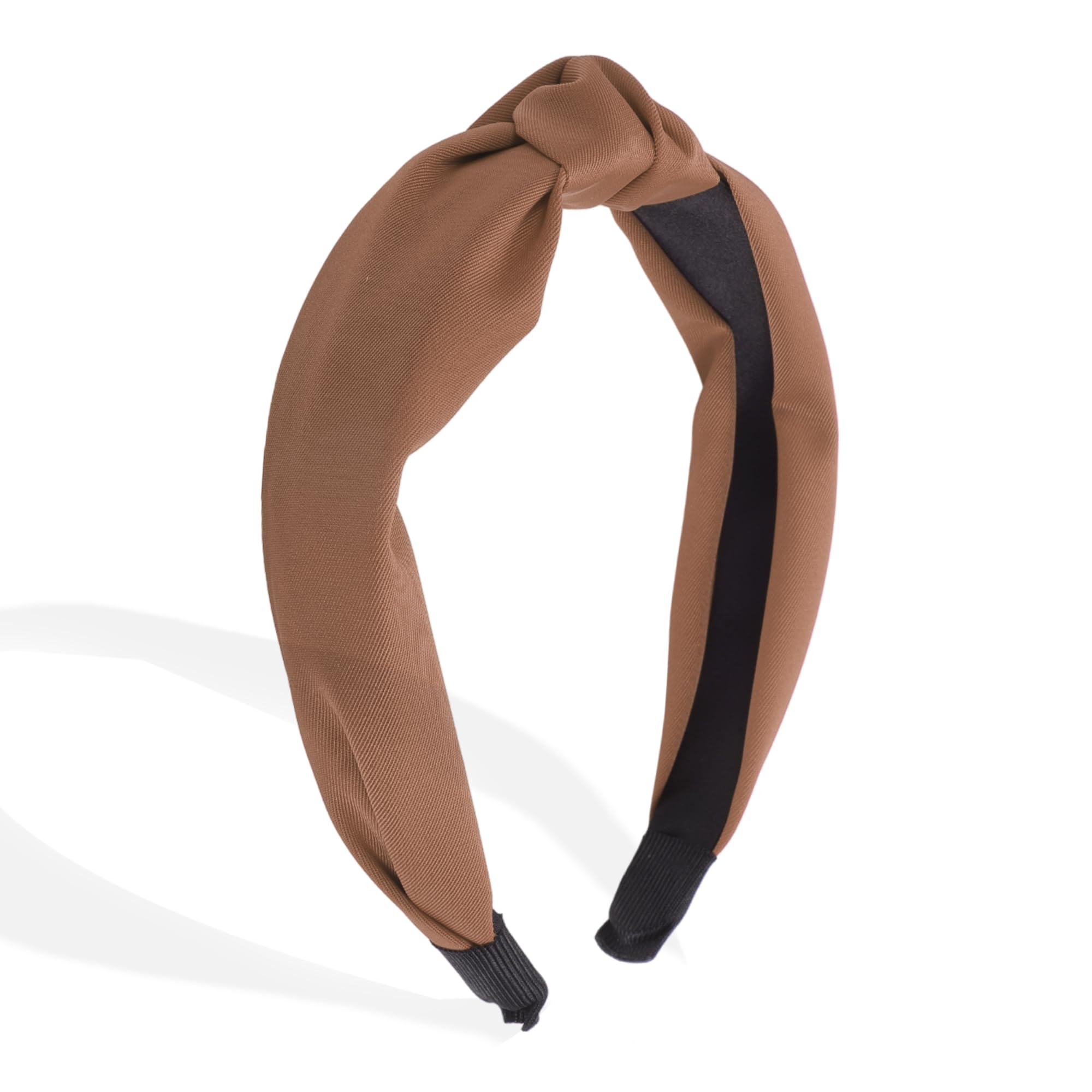 VOCOSTE Knotted Headband for Women, Top Knot Head Bands for Women's Hair, Non-Slip Womens Headbands Wide Hair Band, Fashion Hair Accessories, Coffee