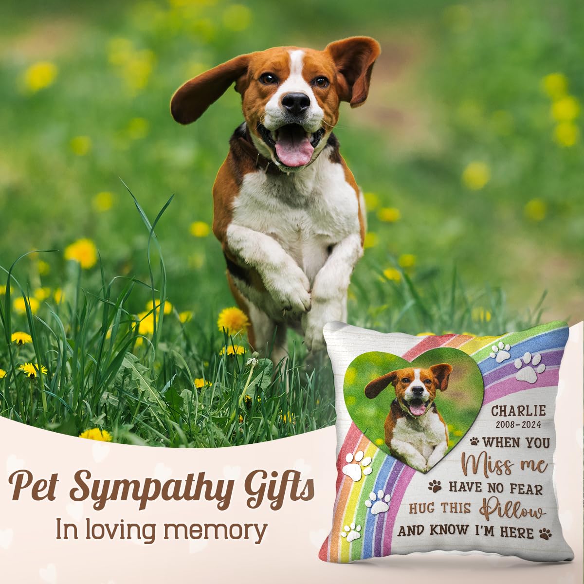 Pawfect House Personalized Pet Memorial Throw Pillow (Insert Included), Bereavement Gift Ideas, Pet Loss Gifts, Custom Dog Pillow, Dog Passing Aways Gifts