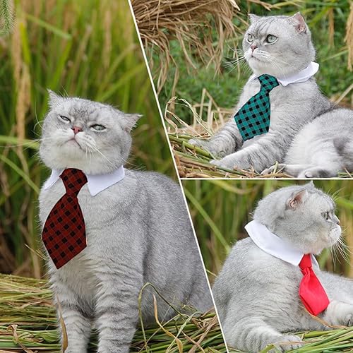 Miniatura 9 de 4 piezas de mascotas perro gato pajarita disfraz de mascota ajustable formal corbata collar para gatos perros pequeños cachorros accesorios de aseo