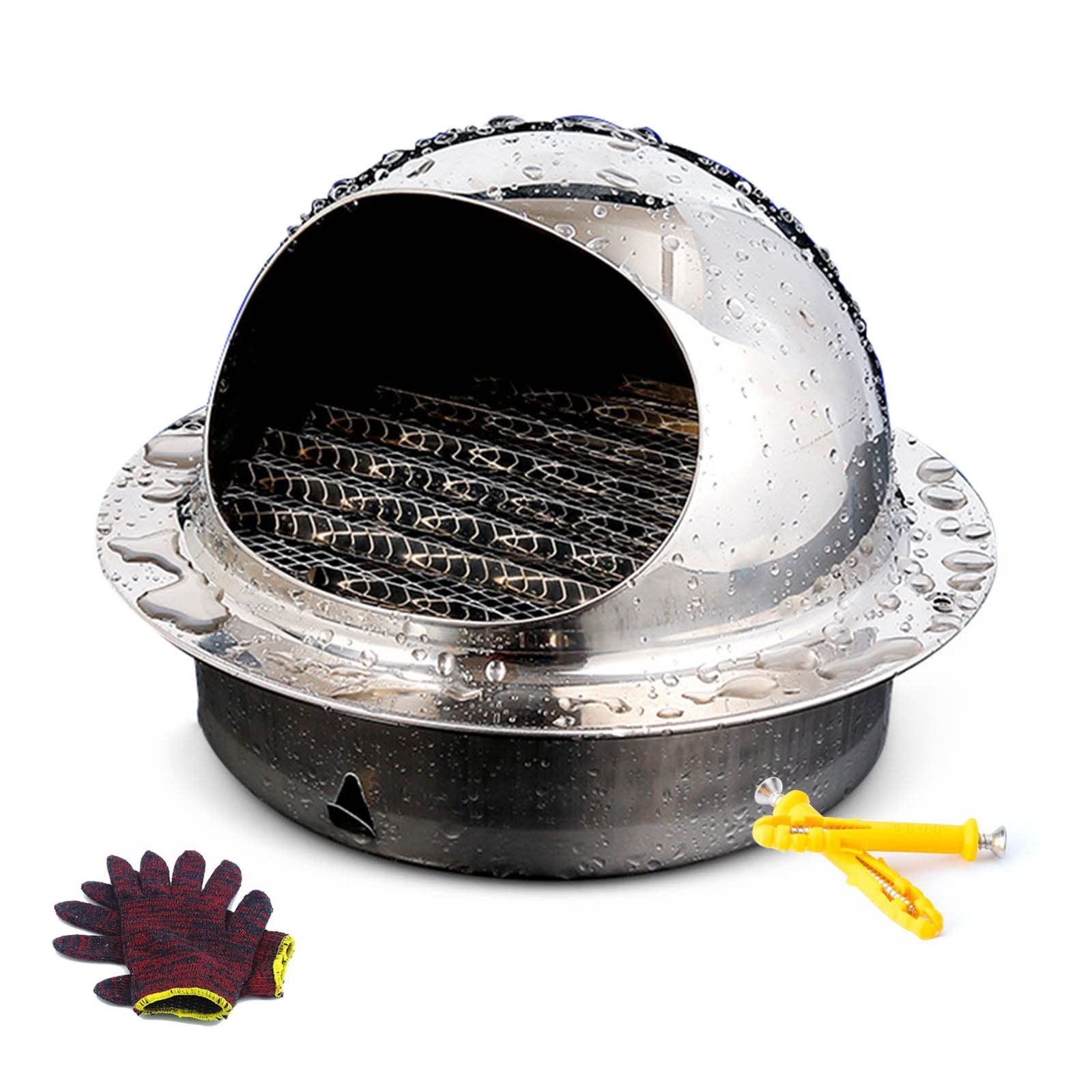 Bouches D'aération, Couvercle De Ventilation D'air En Acier Inoxydable 304 Sortie D'air Murale Ronde Grille D'échappement Couverture Sortie D'aération Murale Pour Cuisine Salle(100 Mm / 3,9 Pouces