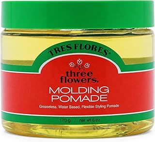Three Flowers Molding Mens Pomade – Water-Based, Non-Greasy Hair Pomade for Men, Classic Hair Styling for Shape & Mold, 6 oz