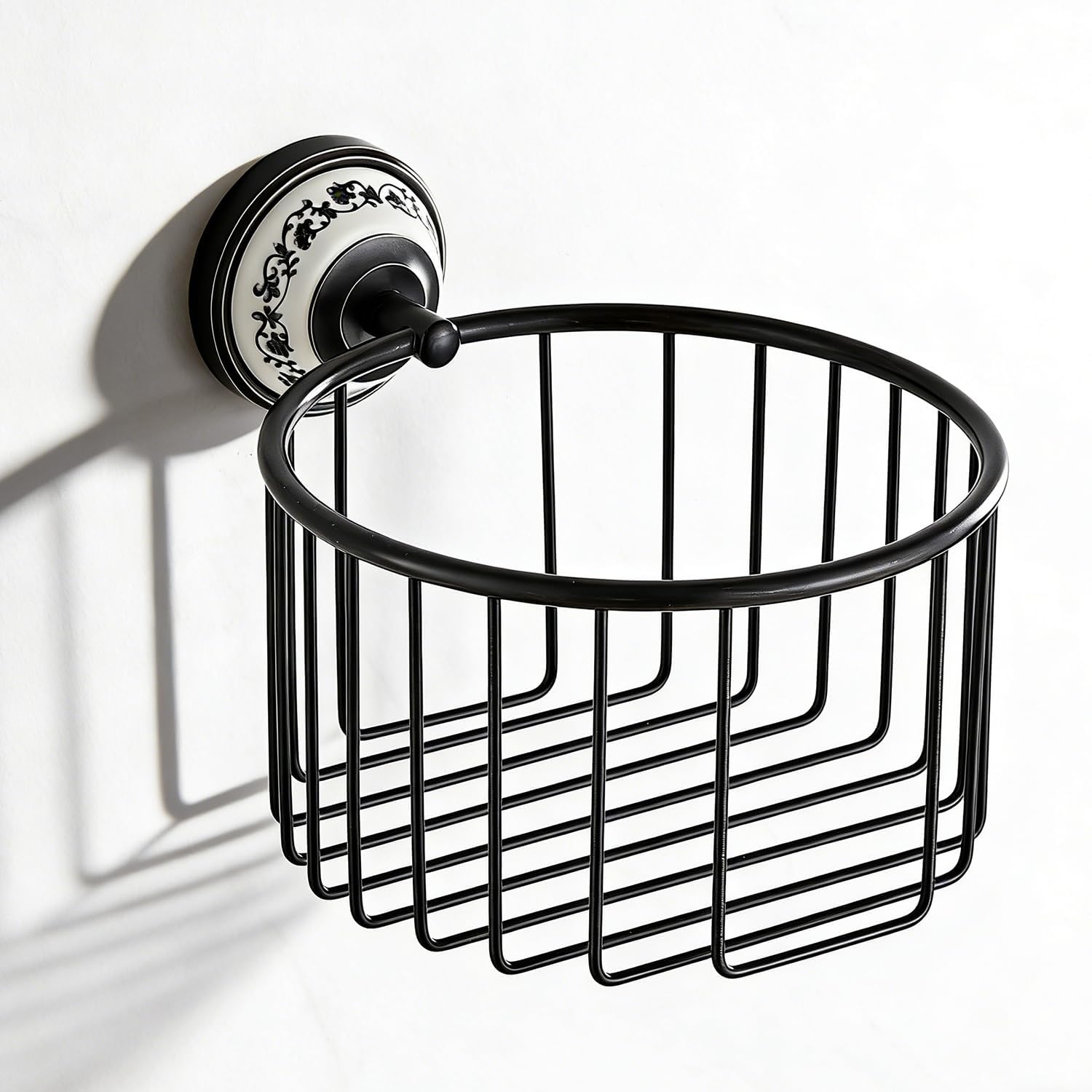 Toilet Paper Holder Basket, NEWRAIN Wall Mounted Brass Toilet Roll Holder, Oil Rubbed Bronze Toilet Paper Storage Rack, Vintage Bathroom Decor