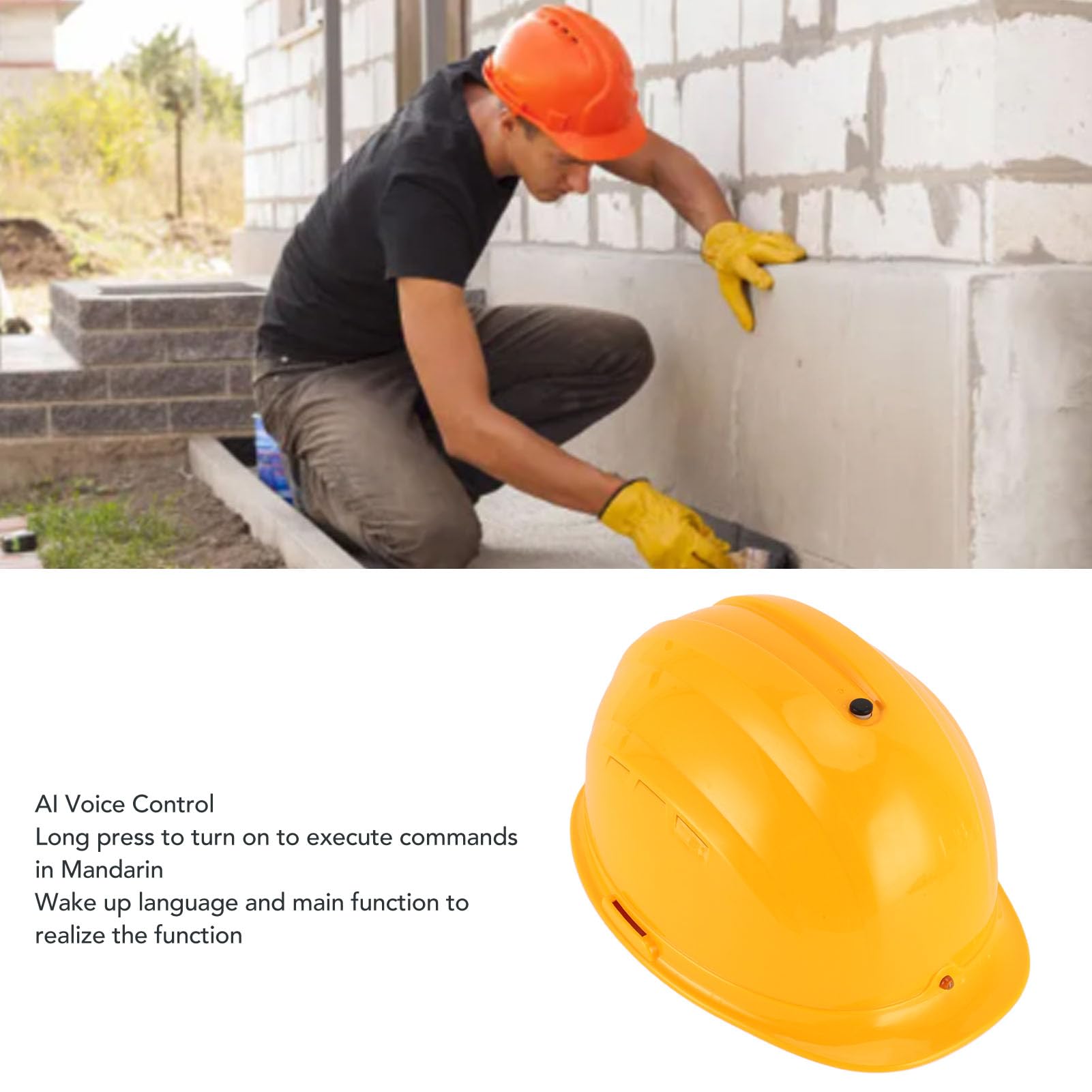 Topiky Elmetto di Raffreddamento, Casco Ad Energia Solare da 8000 MAh con Doppia Ventola Bluetooth, Casco di Sicurezza Antipioggia per Lavori Industriali Edili