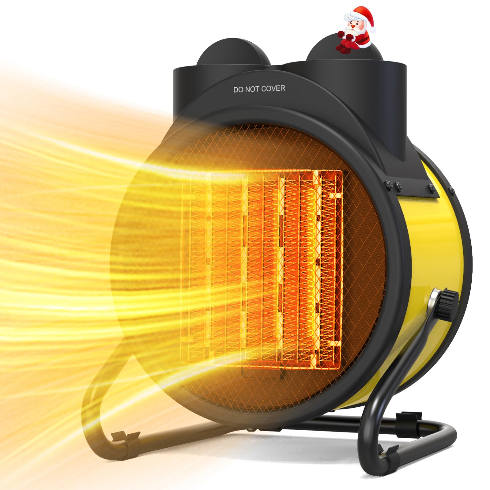 tectake Outdoor Heaters for Patio, 1500W Portable Garage Heater with 90°Adjustable Angle, Overheat Protection & 3S Fast Heating, Electric Space Heater for Patio, Garage, Bedroom, Office