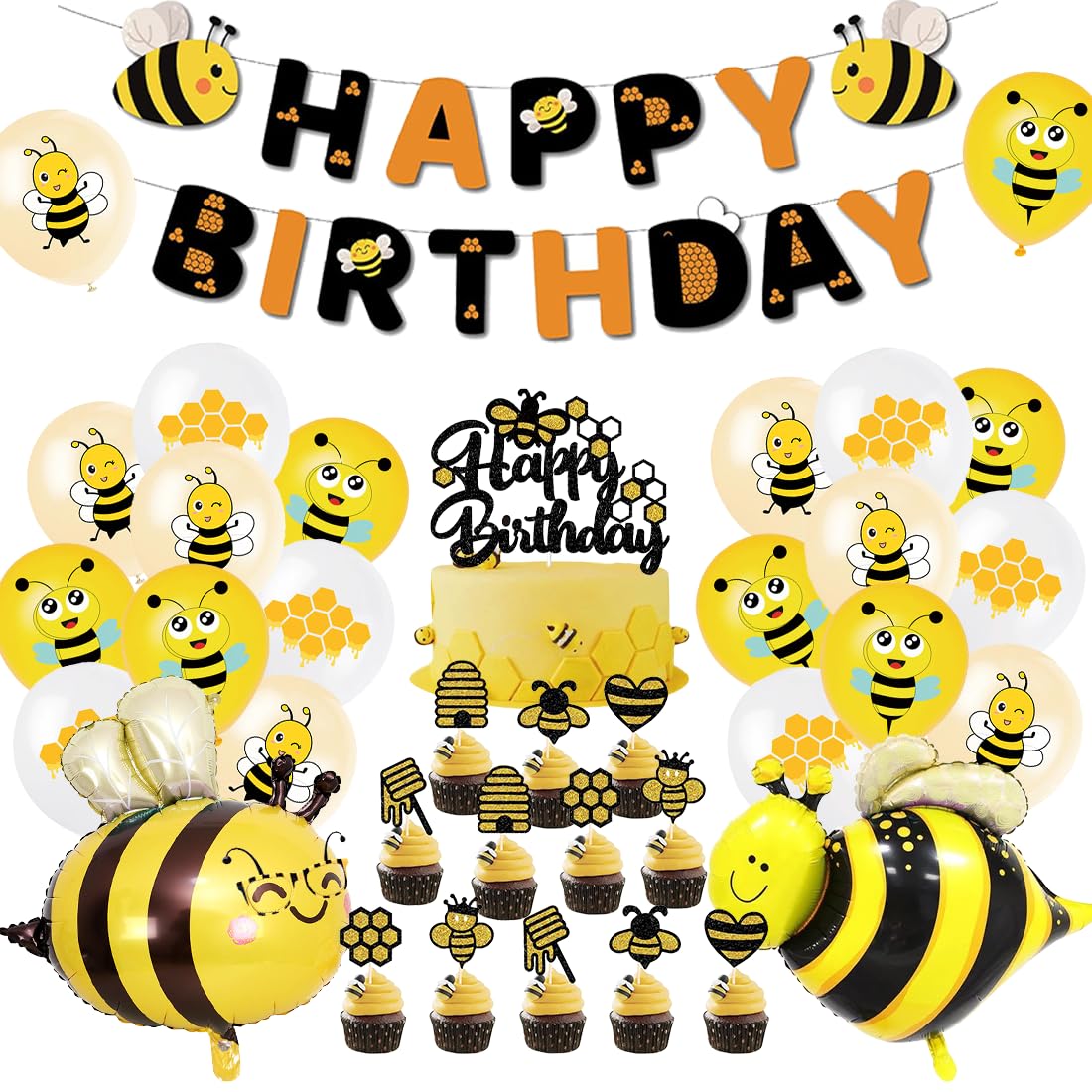 Set Di 37 Palloncini A Tema Insetti – Decorazione Per Feste Di Compleanno, Cupcake E Striscioni, Adatto Per Bambini