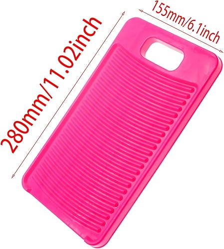 Miniatura 8 de Mini tabla de lavar de plástico antideslizante de 11 pulgadas para el hogar para estudiantesniños, ropa limpia (verde)
